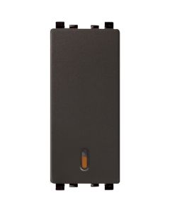 6AX 1 Way Full-Flat Switch Module with On indicator - bronze
