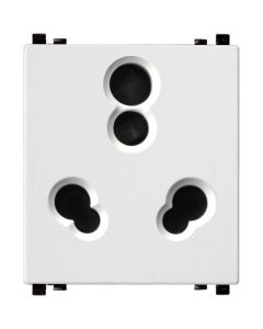 ZENcelo India - 6A/16A 3 Pin Socket with Shutter - White