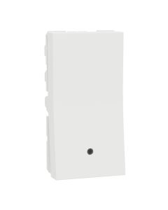 Switch, Miluz Zeta, 10A, 1 Way, 1 Module, With Indicator, White