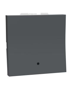 Switch, Miluz Zeta, 10A, 1 Way, 2 Module, With Indicator, Anthracite