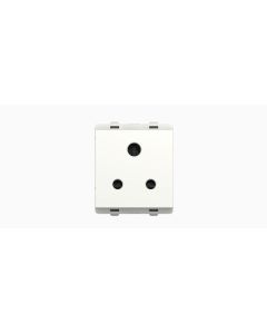 6A 3 Pin Socket with Shutter - White
