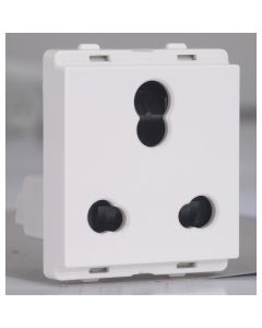 10A/16A 3 Pin Socket with Shutter - White
