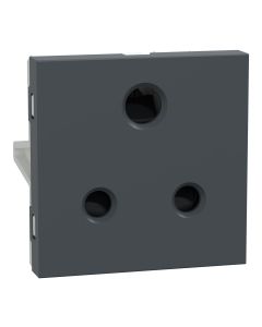 Unica-Socket outlet with Shutter 6A Grey