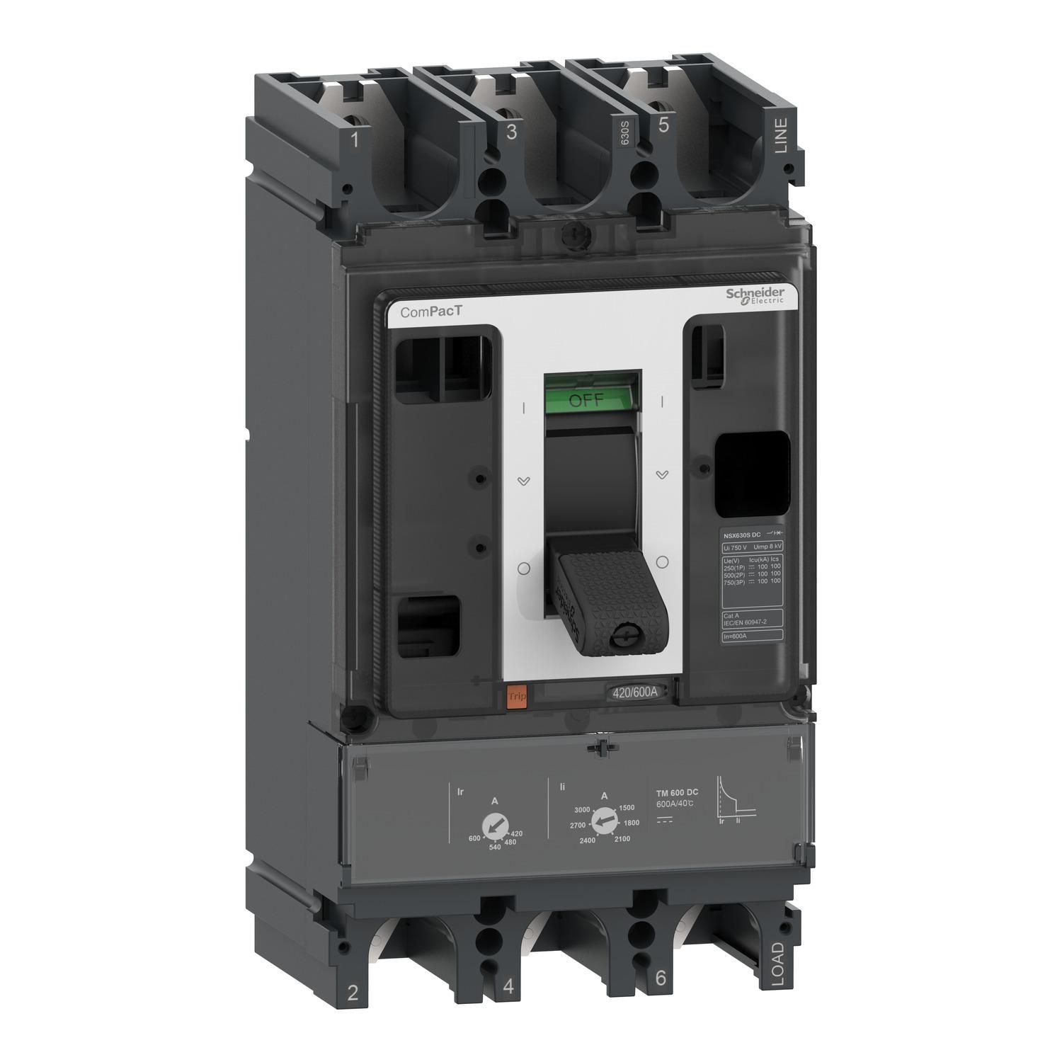 Buy NSX630F 36kA DC 3P 600A TMD ComPact NSX - Schneider Electric
