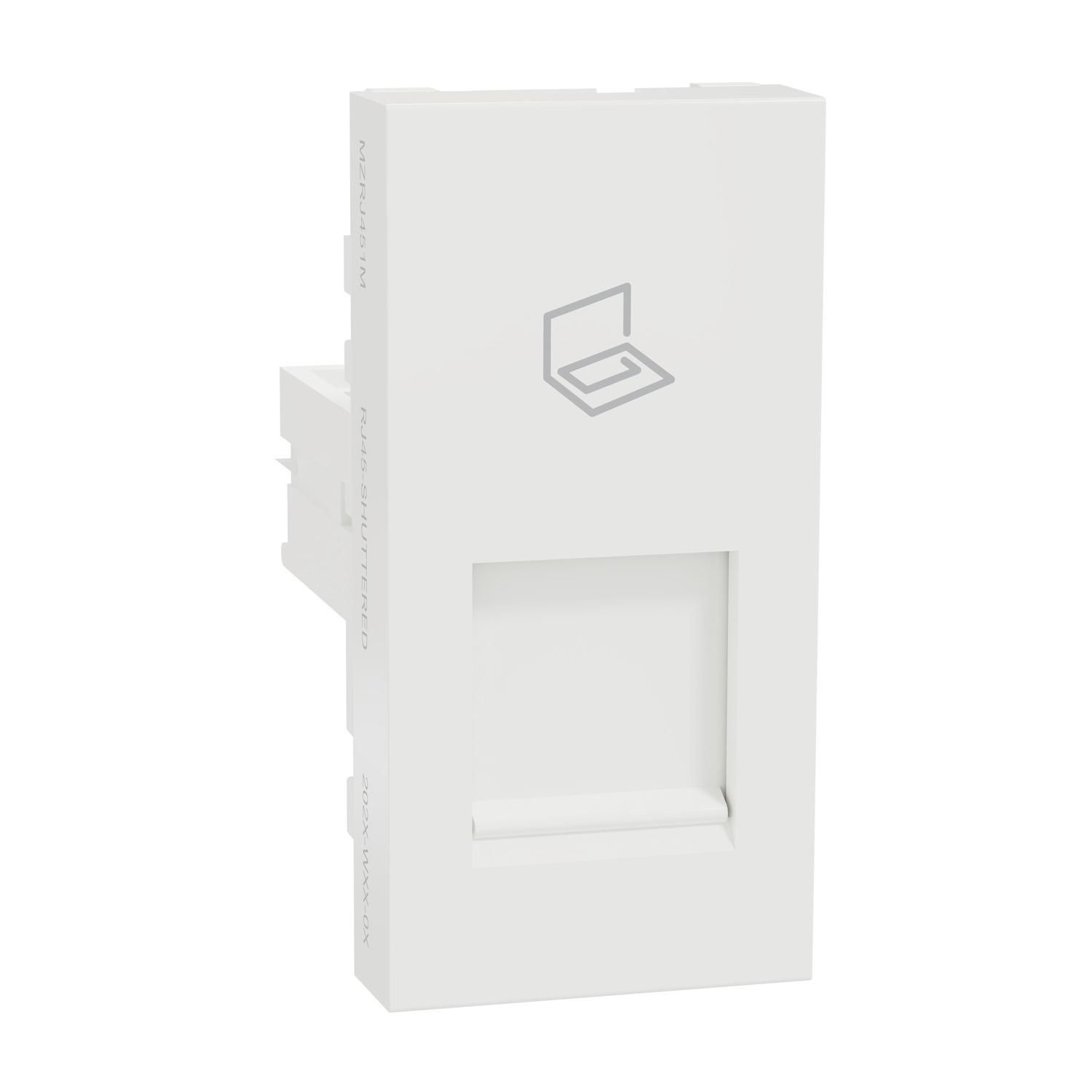 milly-3gor！ Data Socket, Miluz Zeta, Rj45 8(8), Stp, Cat6, 1 Module, White