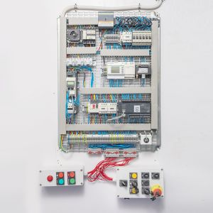 Power and Control cabinet enclosure with PLC wiring and sensors