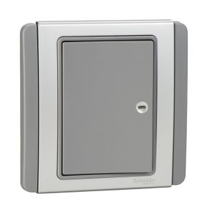 10A 1 Gang 1 Way horizontal Switch with Blue LED  - Grey