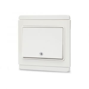 10A 1 Gang 1 Way horizontal Switch with White LED  - White