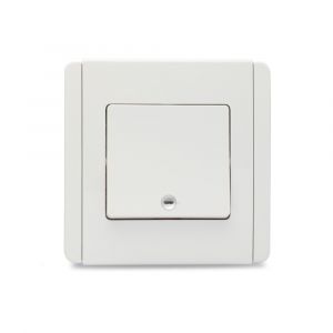 10A 1 Gang 1 Way verticle Switch with White LED - White 