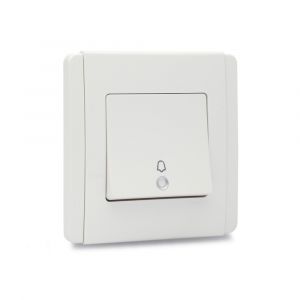 4A 1 Way Verticle Bell Push - White
