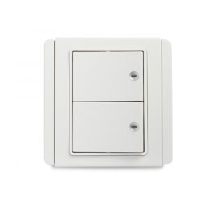 10A 2 Gang 2 Way horizontal Switch with White LED - White