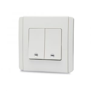 10A 2 Gang 2 Way verticle Switch with White LED - White