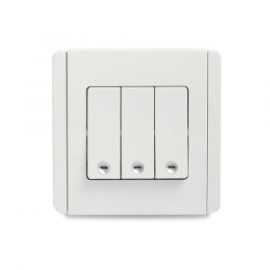10A 3 Gang 2 Way verticle Switch with White LED - White