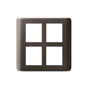 ZENcelo India - 8 Module Grid and Cover frame - Square - Dark Grey