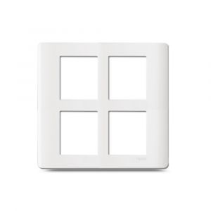 ZENcelo India - 8 Module Grid and Cover frame - Square - White