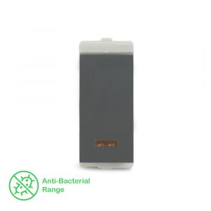 16AX 1 way 1 Module Switch with indicator - Pebble Grey 