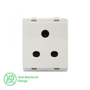 10A 2/3 Pin Socket with Shutter - White
