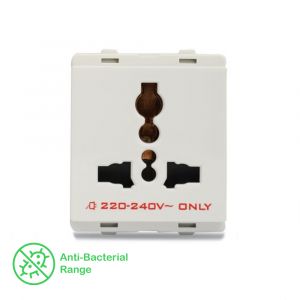 13A Multi Pin Socket with Shutter - White