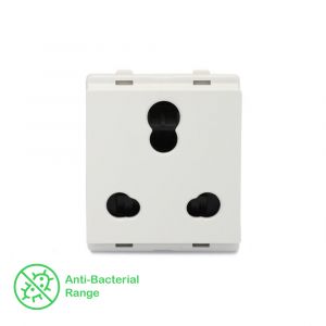 10A/16A 3 Pin Socket with Shutter - White