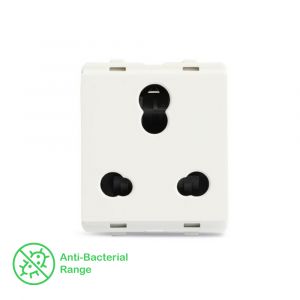 10A/25A 3 Pin Socket with Shutter - White