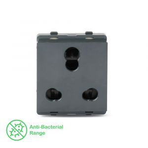 10A/25A 3 Pin Socket with Shutter - Pebble Grey