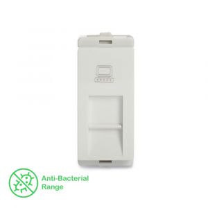 RJ45 cat6 Data outlet with shutter - White