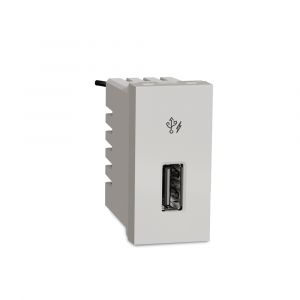 Unica Pure-2.1A 5V USB Charger, 1 Module, White