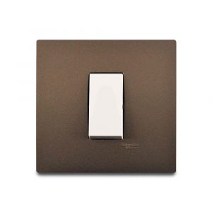 Opale - 1 Module Grid and Cover Plate, Rustic Bronze