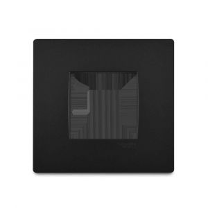 Opale - 2 Module Grid and Cover Plate, Solid Black