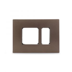 Opale - 3 Module Grid and Cover Plate, Rustic Bronze