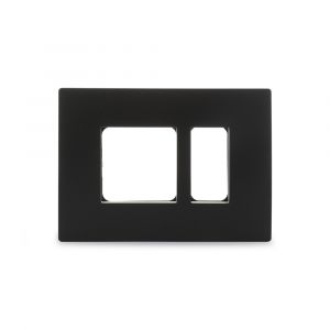 Opale - 3 Module Grid and Cover Plate, Solid Black