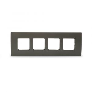 Opale - 8 Module Grid and Cover Plate - horizontal , Gleaming Grey