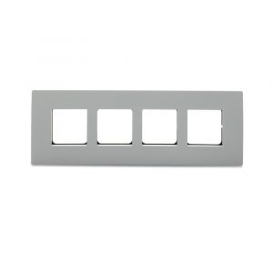 Opale - 8 Module Grid and Cover Plate - horizontal , Misty Grey