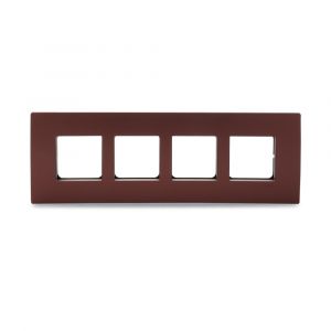 Opale - 8 Module Grid and Cover Plate - horizontal , Mulberry Red