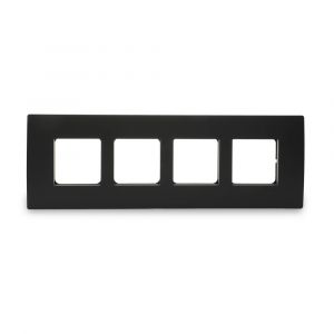 Opale - 8 Module Grid and Cover Plate - horizontal , Solid Black