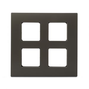 Opale - 8 Module Grid and Cover Plate - Square, Gleaming Grey