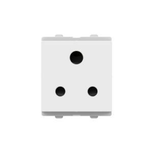 6A 3 Pin Socket with Shutter, WH