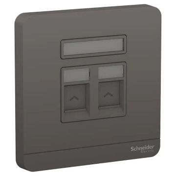 1G TEL + RJ45 DATA CAT5E SHUTTERED DG