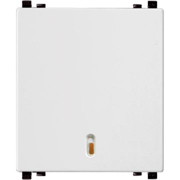 ZENcelo India - 6A 1 Way 2 Module Full Flat Switch with Indicator - White