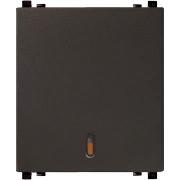 ZENcelo India - 6A 1 Way 2 Module Full Flat Switch with Indicator - Dark Grey