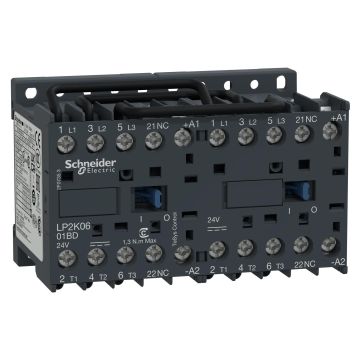 REVERS CONTACTOR 6A AC3 2.2KW 24VDC COIL