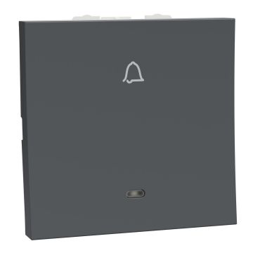 Bell Press Switch, Miluz Lara, 6A, Indicator, 2 Module, Anthracite