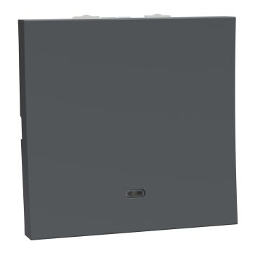 Switch, Miluz Lara, 10A, 1 Way, Indicator, 2 Module, Anthracite