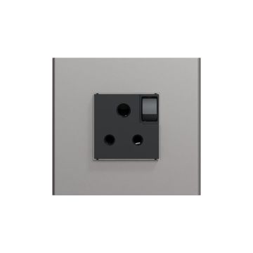 Switched Socket - Warm Grey