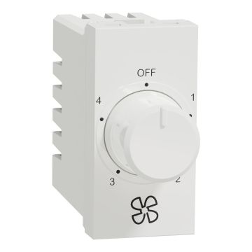 Unica Pure-4 Steps 360 Deg Fan Regulator, 1M, White