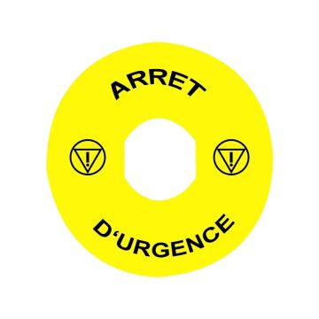 Leg plast E.stop mark ARRET D'URGENCE