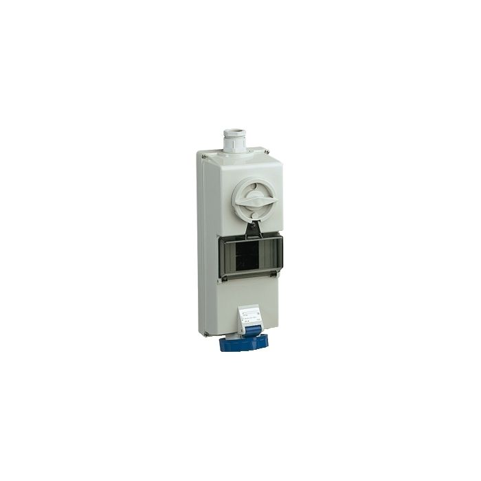 SOCKET W/INTERLOCK RAIL DIN 16A 2P-E 20 main product photo