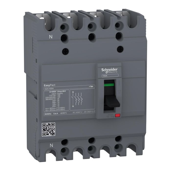 Mccb-Easypact Ezc, Ezc100H4063, 63A, 30Ka, 4Pole Mccb main product photo