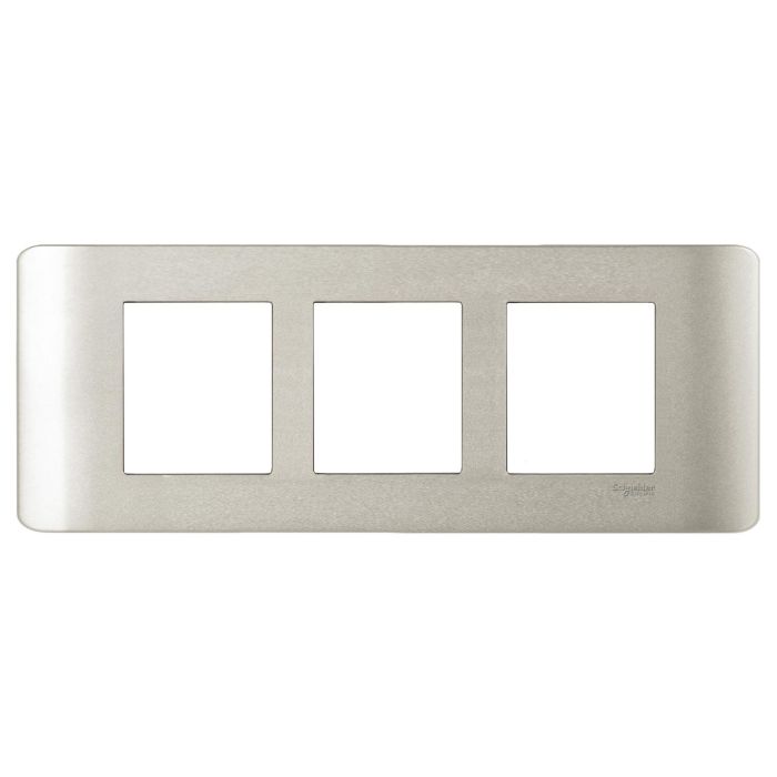 ZENcelo India - 6 Module Grid and Cover frame - Satin Silver main product photo