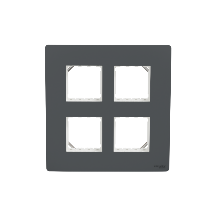 Cover Frame, Miluz Zeta, Square, 8 Module, Anthracite